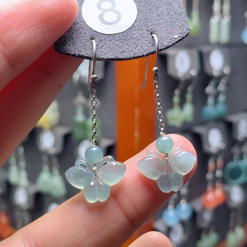 【闪购商品】翡翠银S925镶嵌耳饰满意