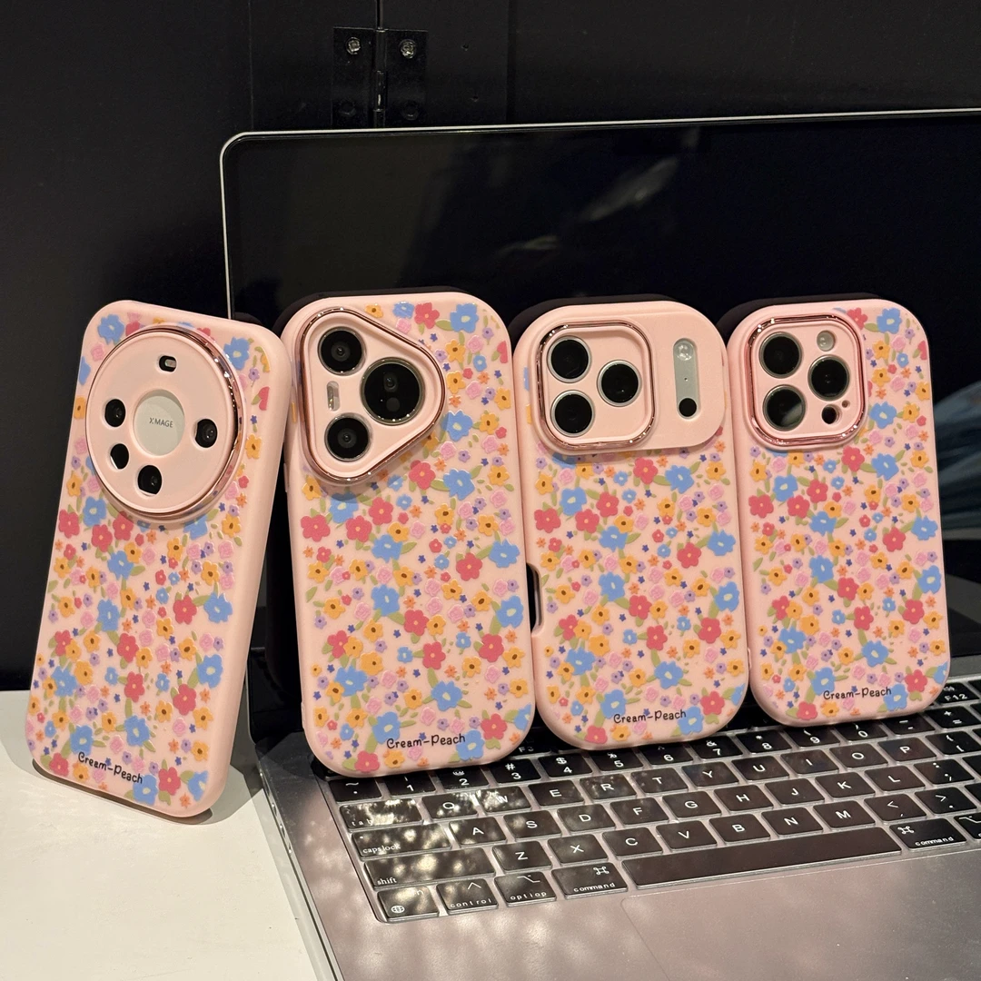 碎花蝴蝶适用苹果17pro手机壳16pm小胖妹华为p80荣耀女oppo小米15