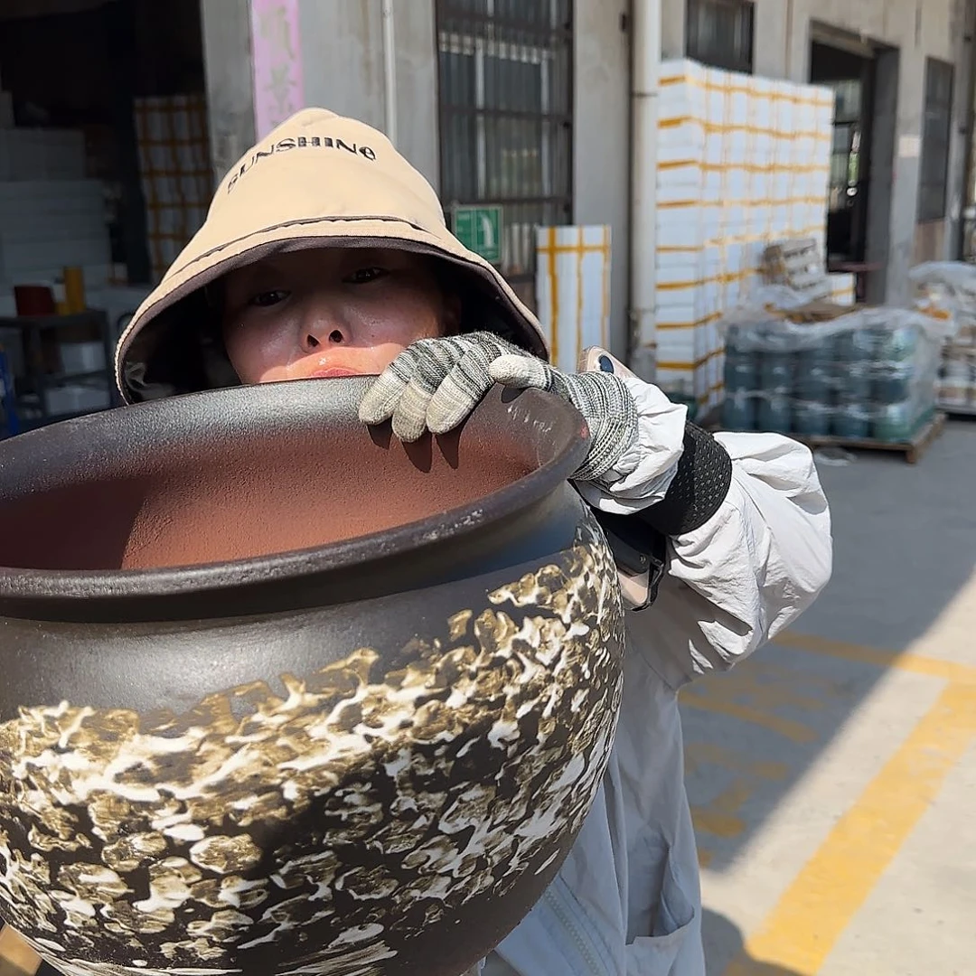 紫砂花盆王嫂花盆0717-113高25口30