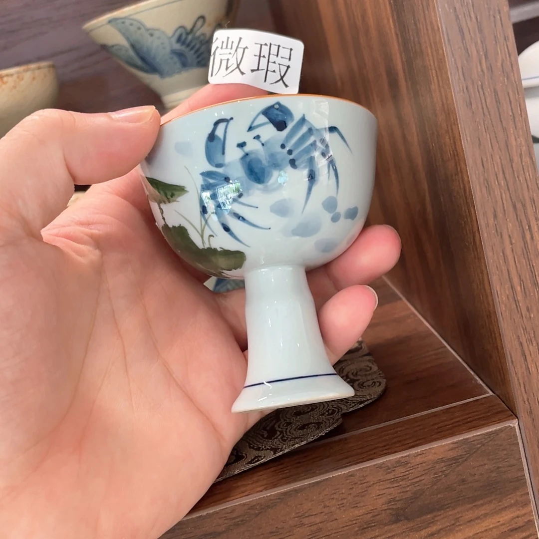 釉下手绘茶具微瑕