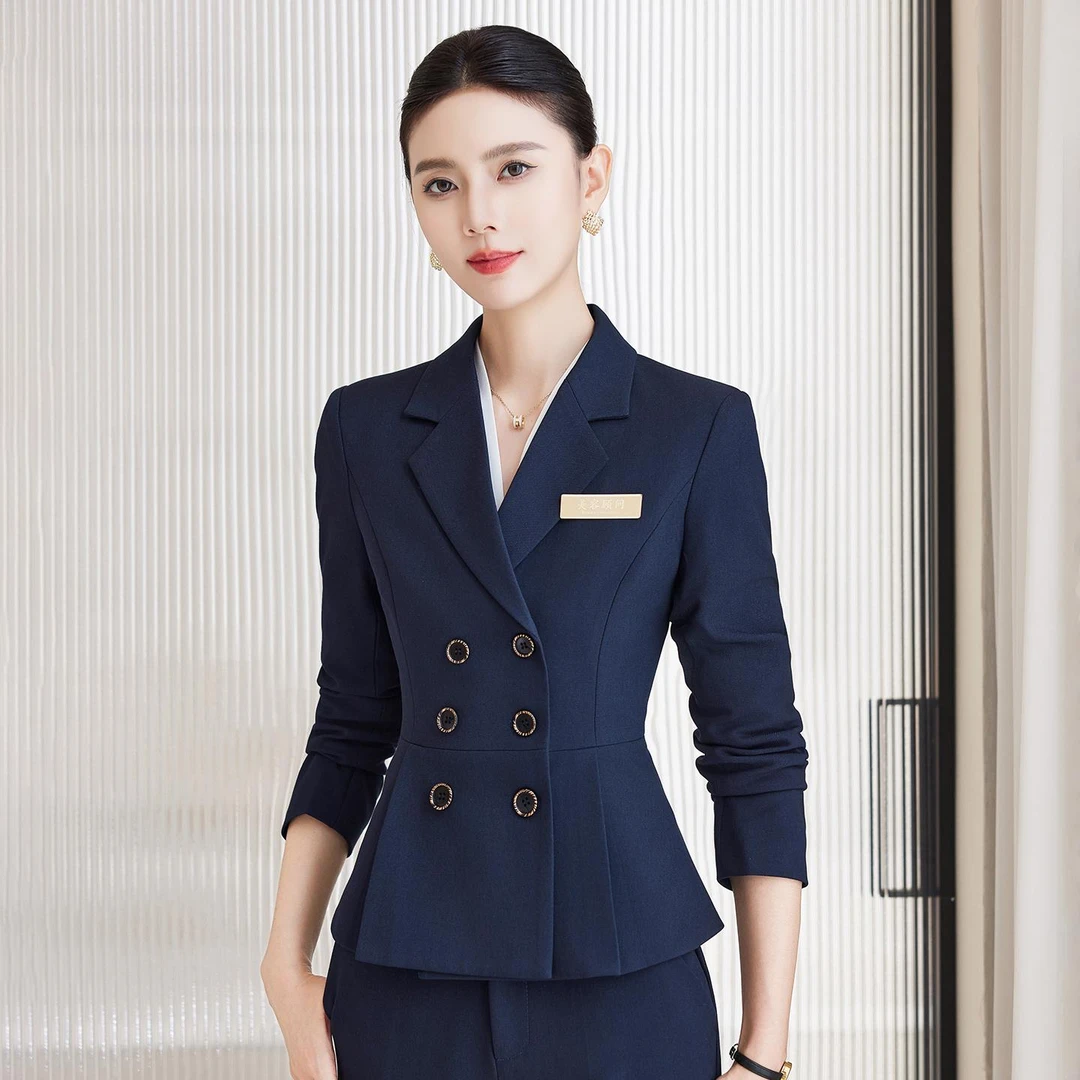 西装外套女秋冬新款酒店前台职业装套装高端珠宝店经理干练工作服