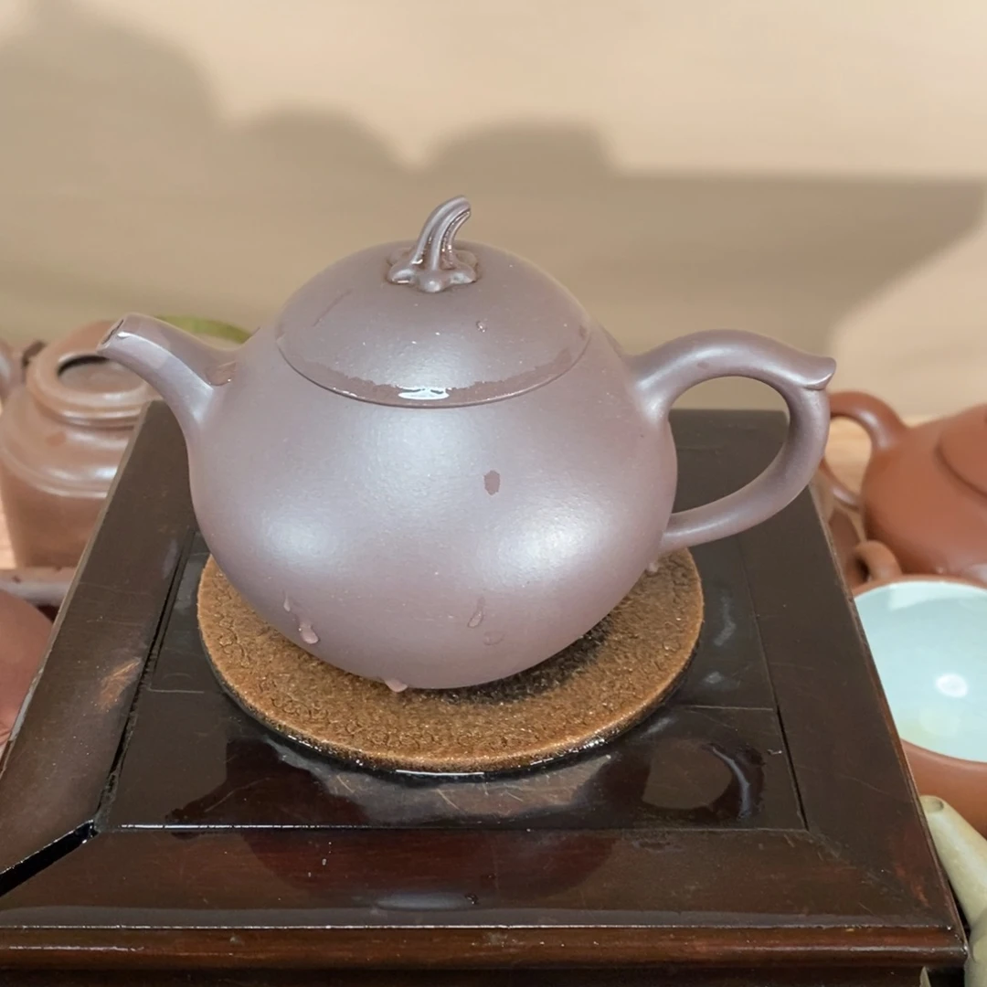 紫砂茶壶高端200cc天青茄瓜