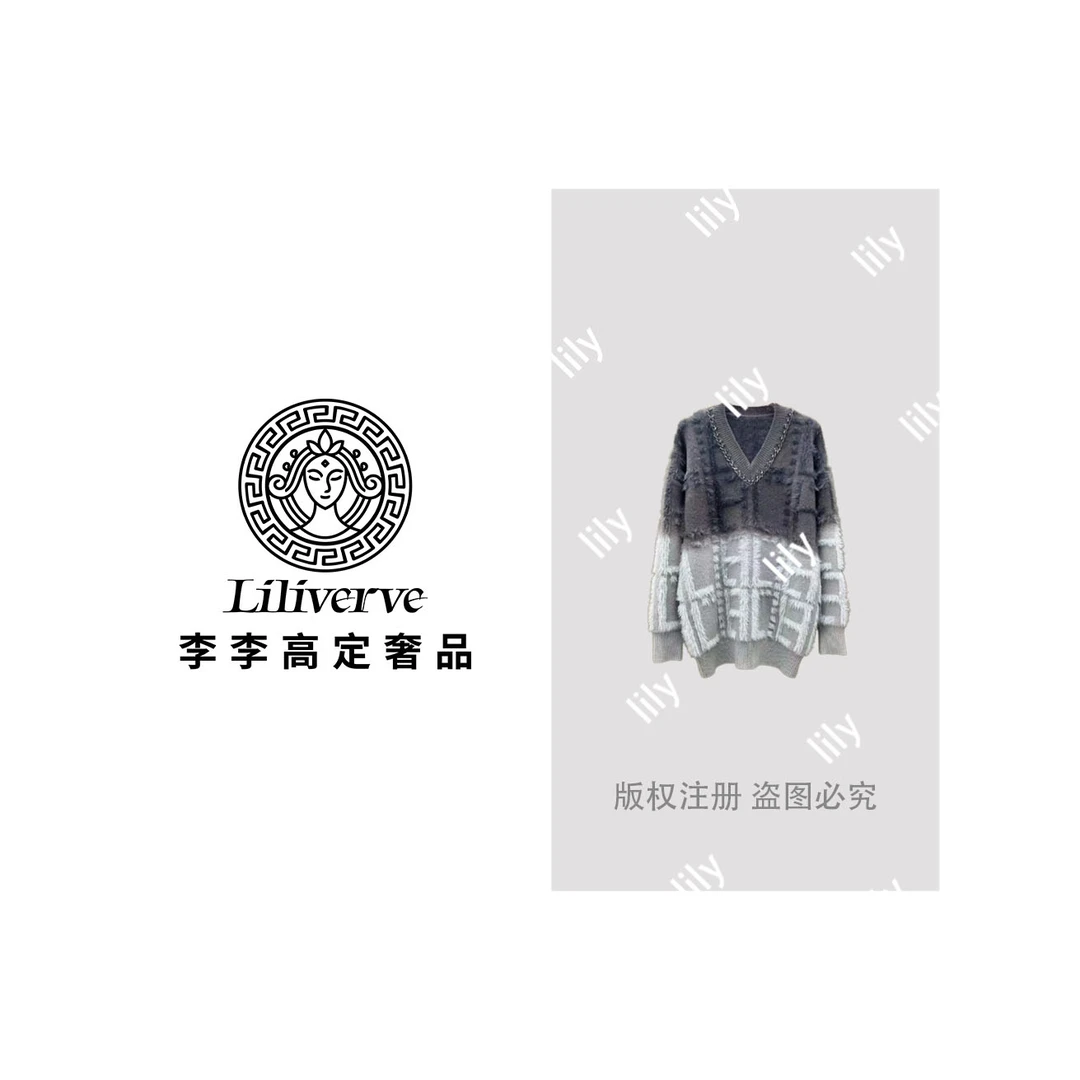 【李李lily】冬季长袖毛针织衫圆领复古百搭潮流宽松套头上衣 90363