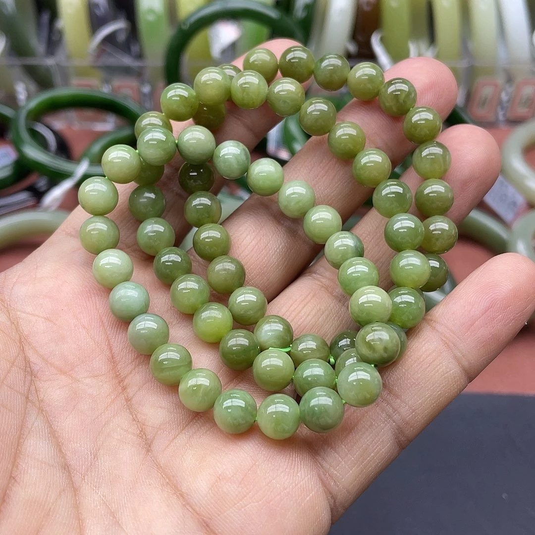 和田玉未镶嵌手链卡8拍一发一