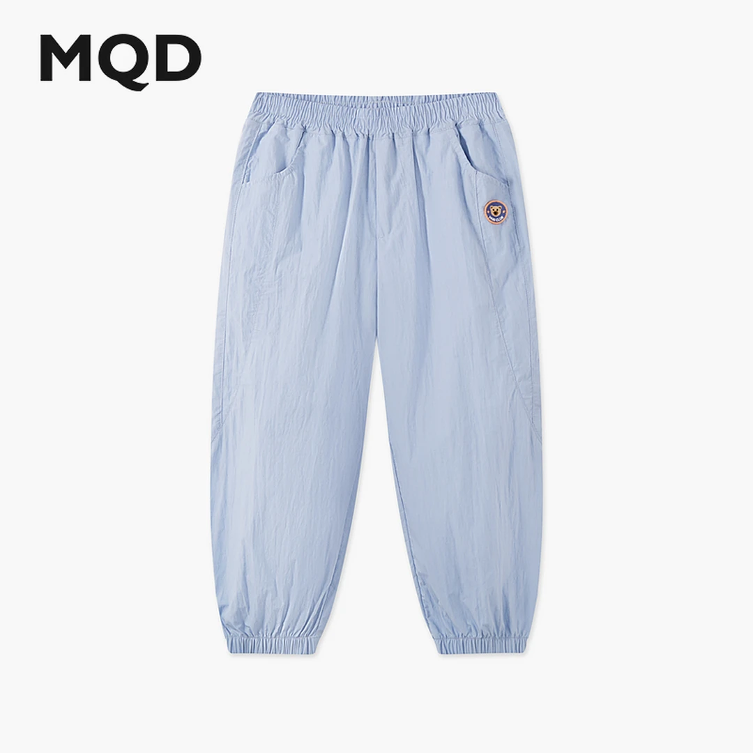 MQD男女童夏季新品学院风潮酷洋气束脚长裤防蚊裤休闲裤9652Y1505