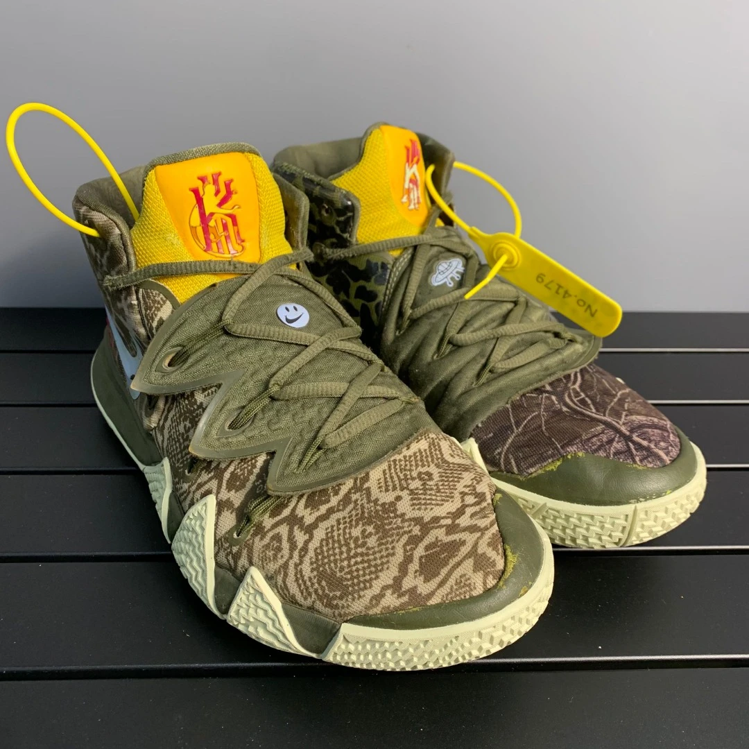 90新 44.5码欧文S2军绿 已换底缝补 含质保 实战球鞋 缓震/4179