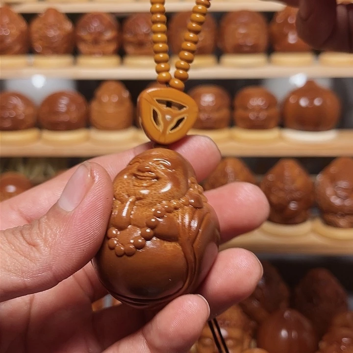 橄榄核吊坠醉**涧单颗大颗弥勒006