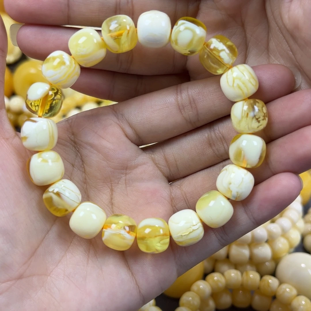 琥珀未镶嵌手串同料老邢手串12mm