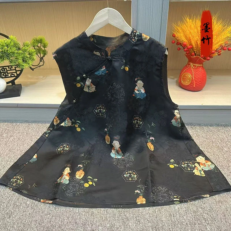 【69944】新中式中国风国潮高级感气质休闲女士上衣百搭提花