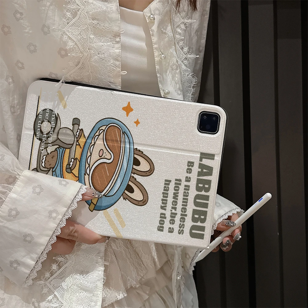 labu适用ipad保护套ipad10平板壳10.9寸书本式pro11蚕丝纹平板壳