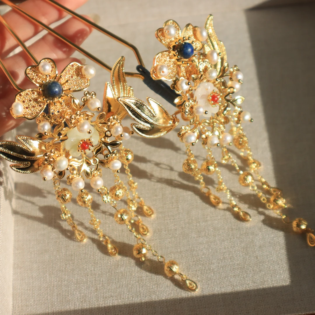 悦己容[牵丝绕]复古风流苏花簪钗富贵百搭公主汉服发饰