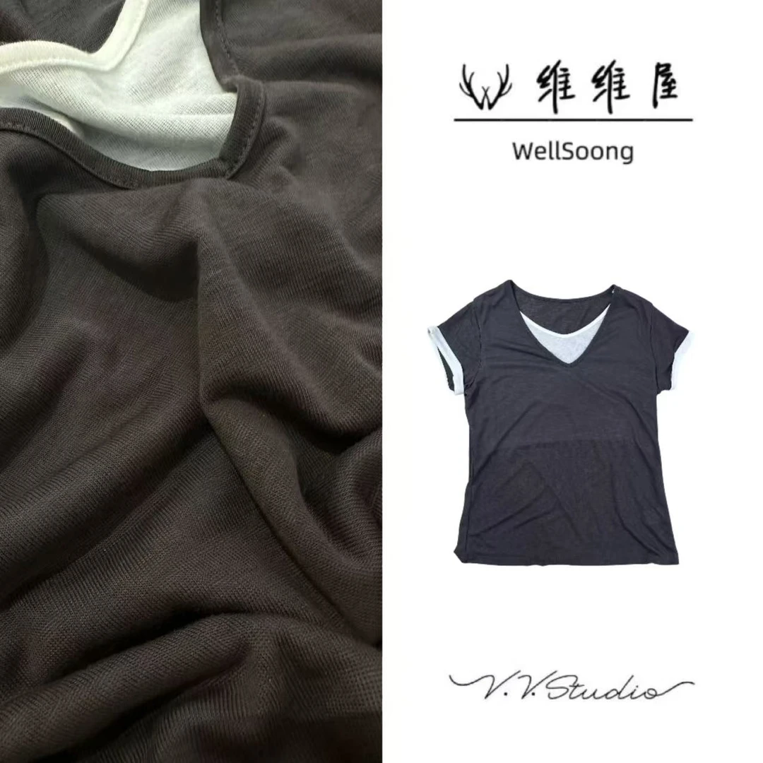 WellSoong•NO退NO换【假两件袖双边短袖】