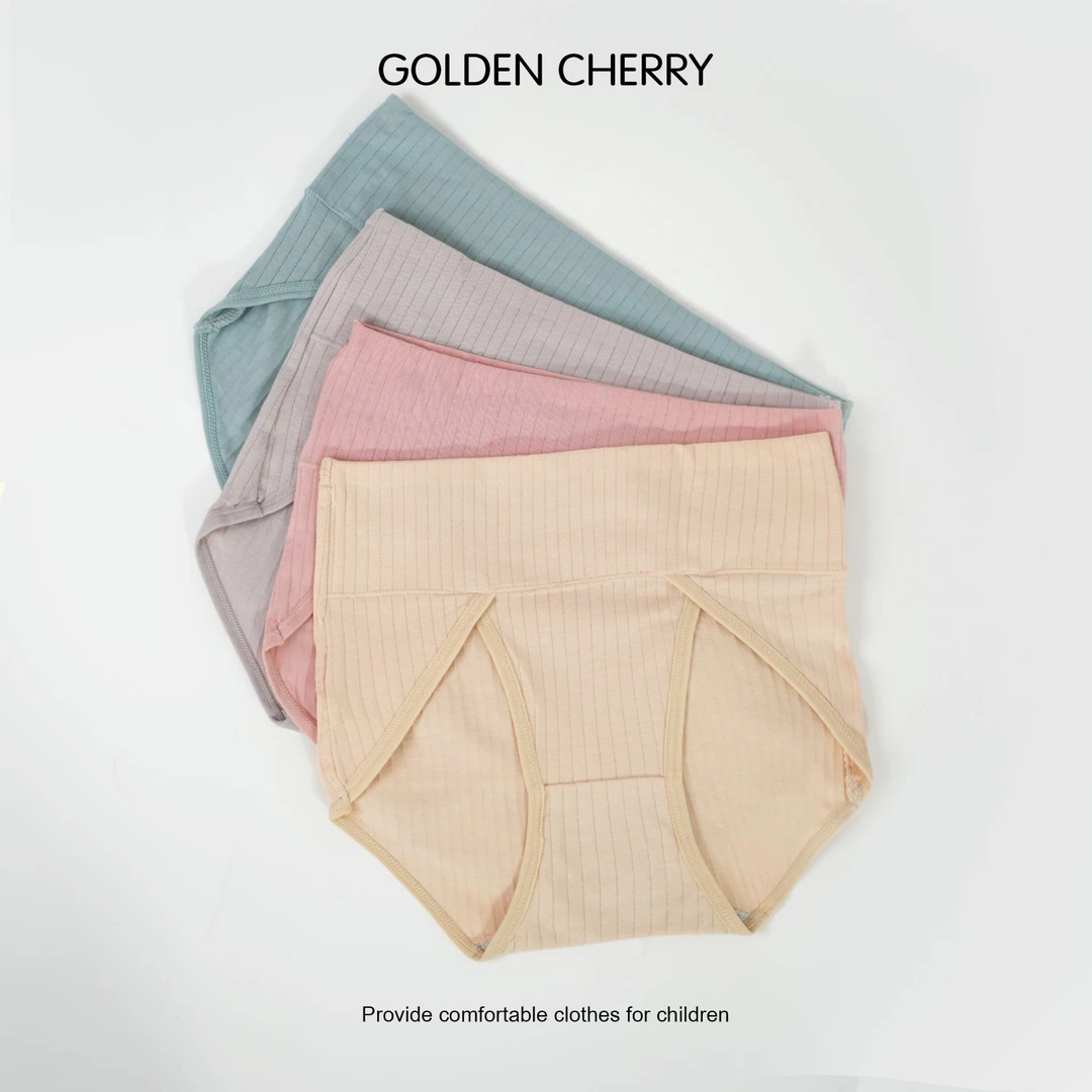 【金樱桃Golden cherry】亲子竖条中腰透气内裤G827（四条装）