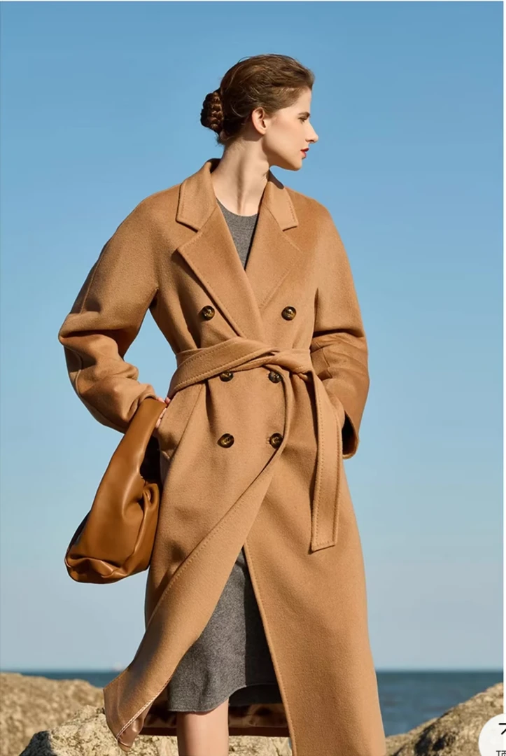 毛呢工厂直发双面羊毛大衣气质时尚小众百搭韩版女士