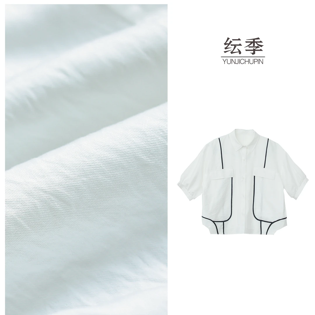 【纭季原创】衣长59 夏季新款翻领撞色宽松休闲小衫女D25283