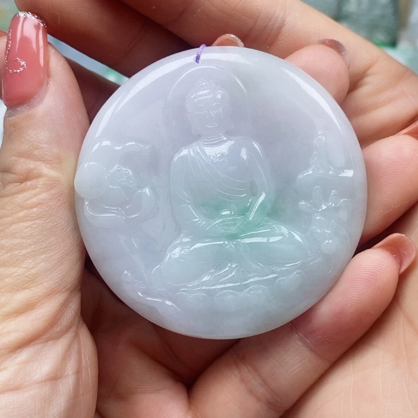 【闪购商品】翡翠颈饰未镶嵌岁****心天然翡翠A货佛