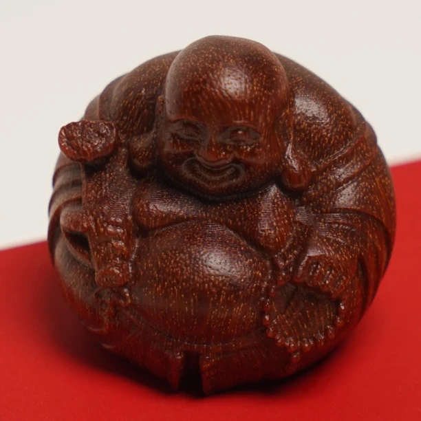 一团和气小弥勒 家居饰品小把件 原木原色