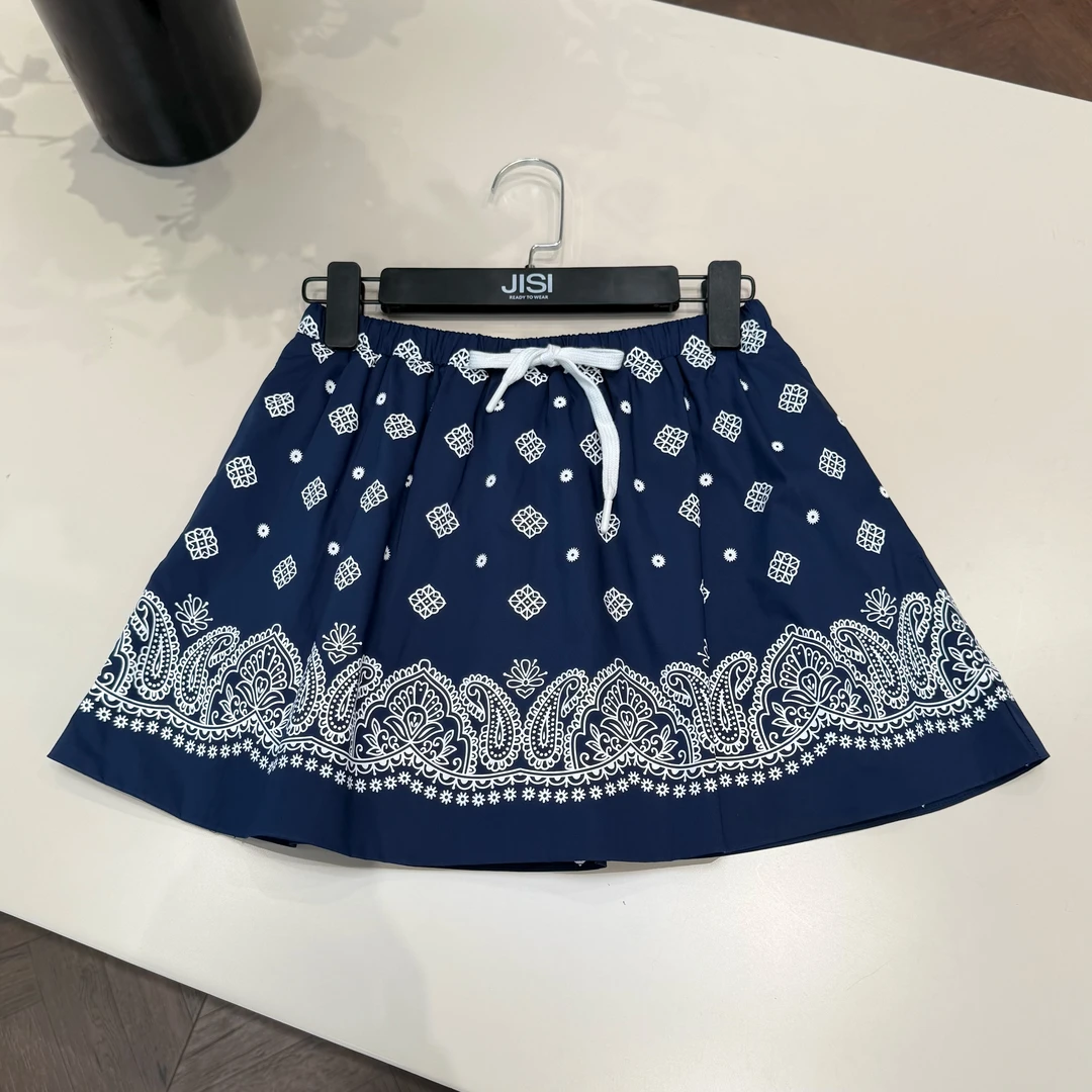 JISI M+复古刺绣民族风抽绳短裙-DQ25377A