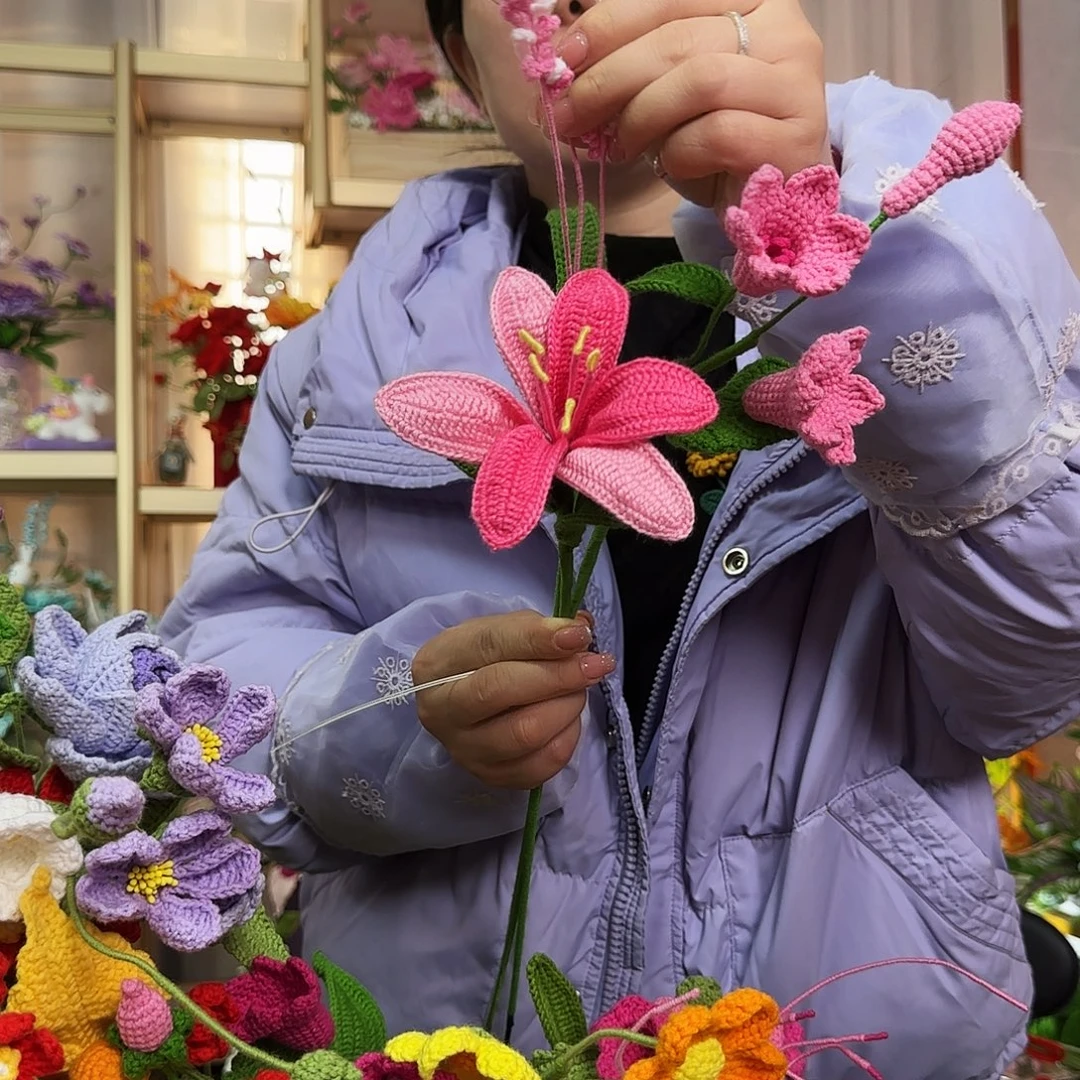 纯手工钩织钩织花束