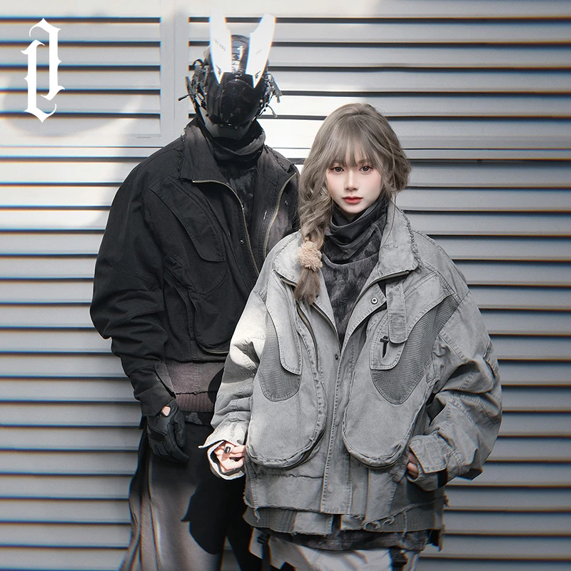 JIYEIND机能风重磅伞兵水洗工装飞行夹克春季男时尚潮流上衣外套