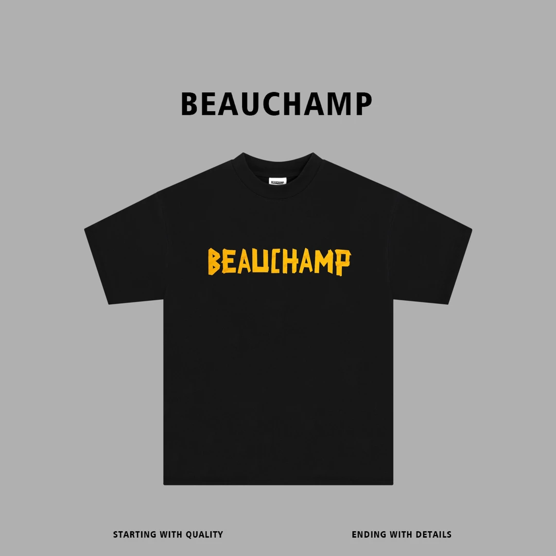 Beau champ品牌 夏季新款美式潮牌简约字母印花纯棉短袖 6375#