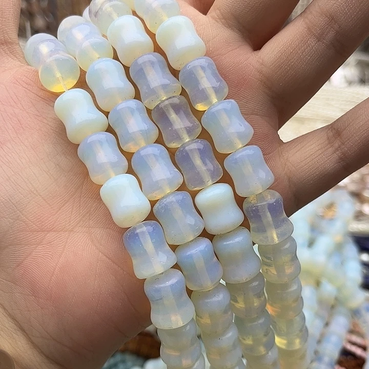 未镶嵌玛瑙/玉髓珠宝半成品一条10.5/13mm左右蛋白石