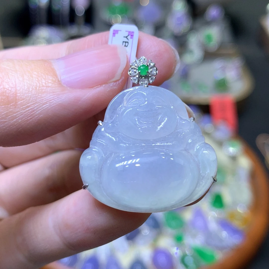 【闪购商品】翡翠颈饰18K金镶嵌翡翠吊坠项链