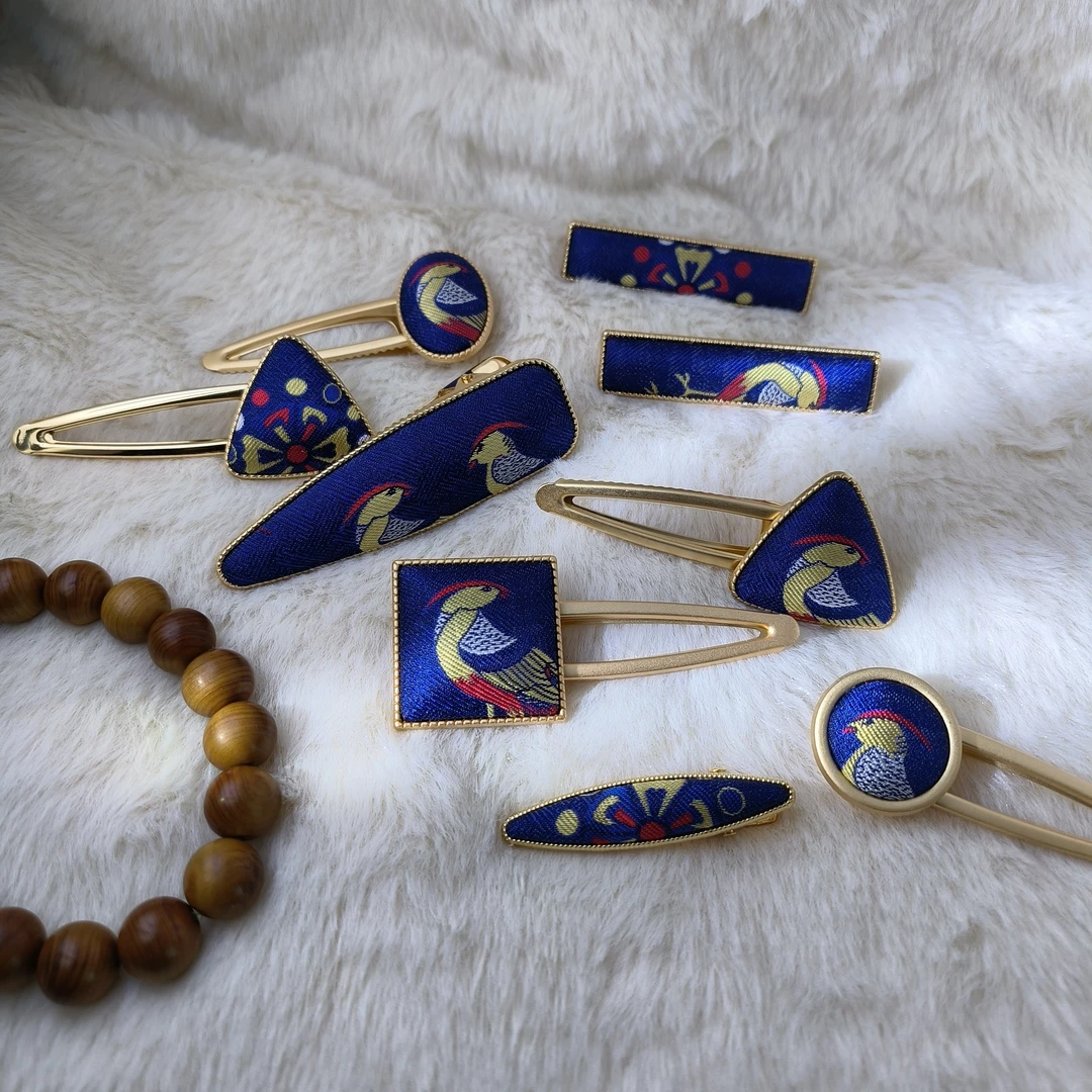 宋锦翟鸟系手工发夹发卡胸针饰品
