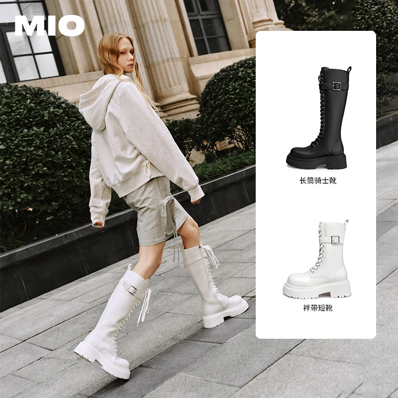 【迪丽热巴同款】MIO米奥秋冬高级感长筒靴高跟骑士靴M245866823