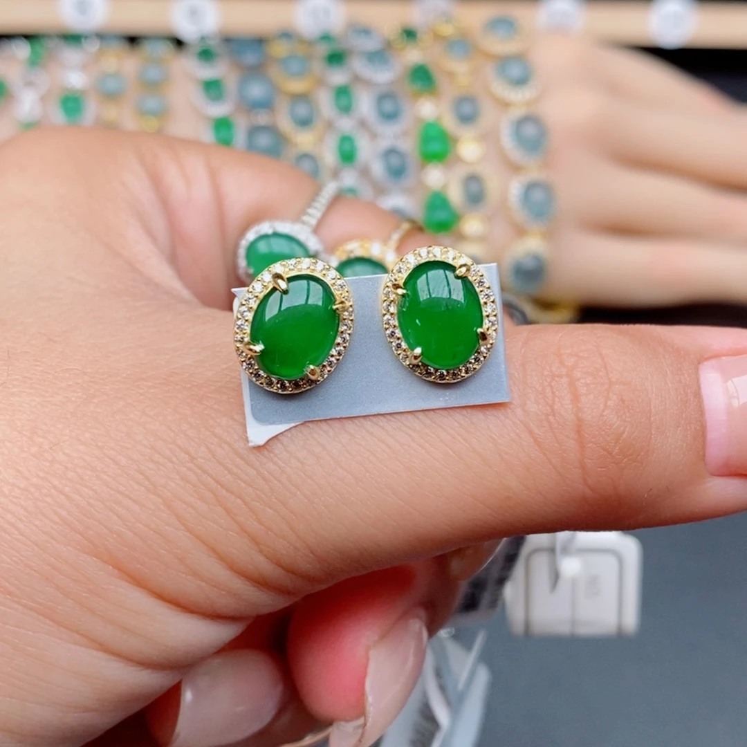 银S925镶嵌戒指翡翠F*C