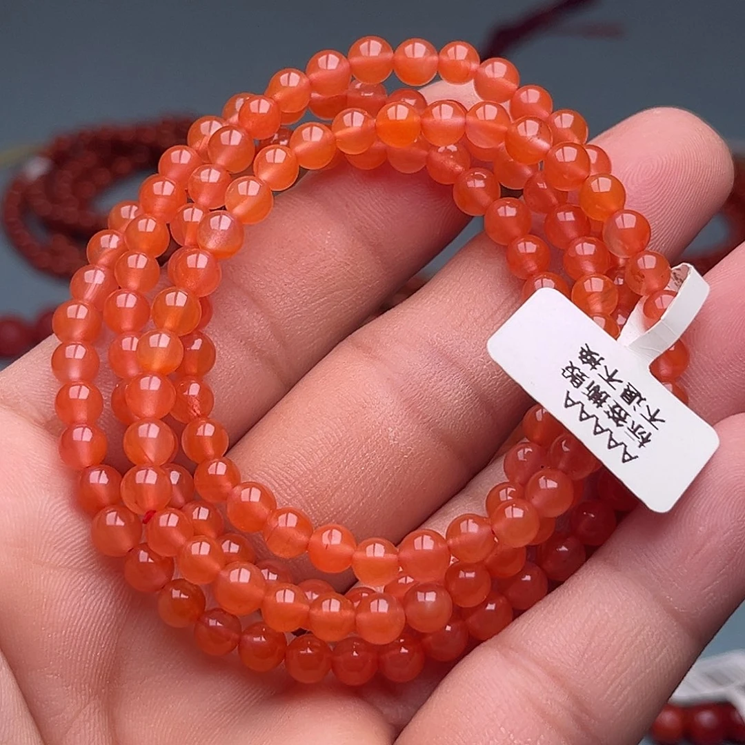 南红玛瑙未镶嵌手链樱桃红卡5