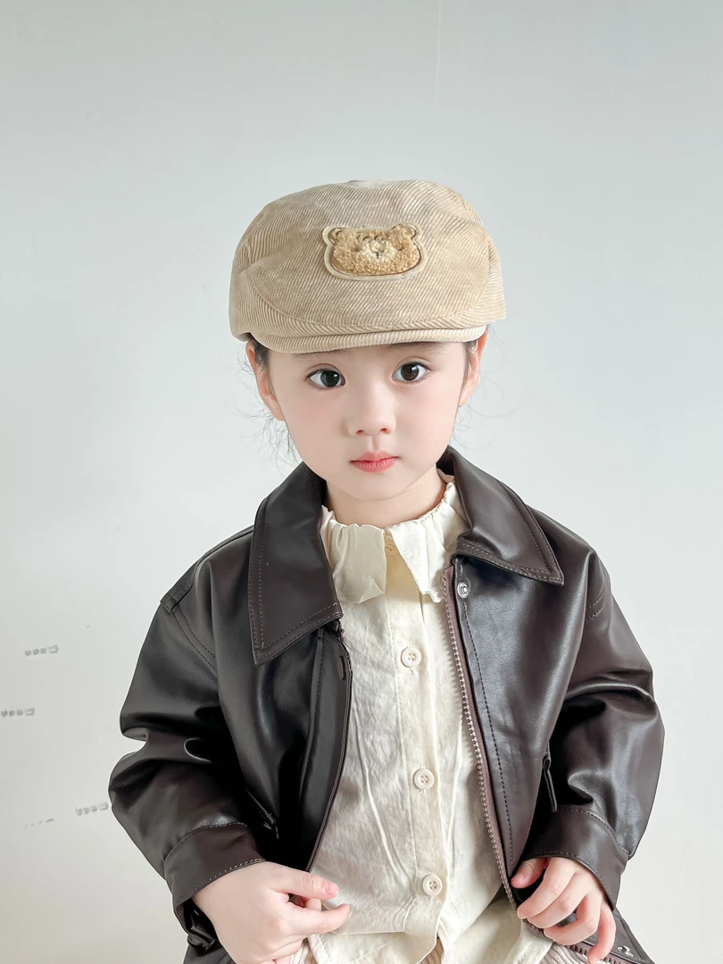 3-4-5岁6儿童男宝女宝小孩秋冬新款时尚洋气前进鸭舌帽子潮贝雷帽