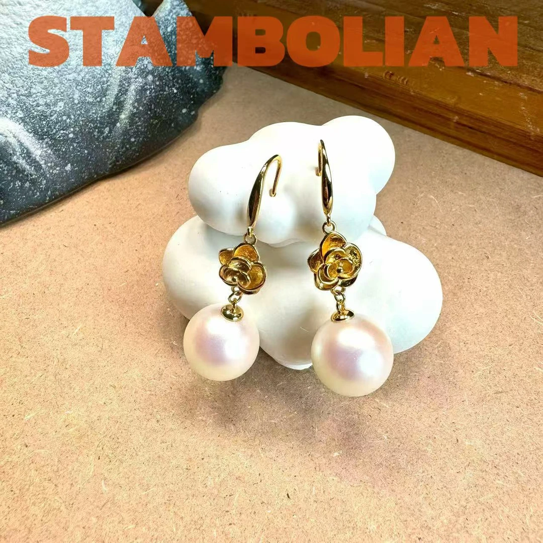 耳饰 正品STAMBOLIAN 【红粉佳人】强光珠珠耳坠AE767