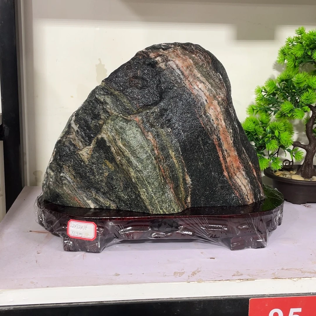 先***.石材靠山石平安石摆件