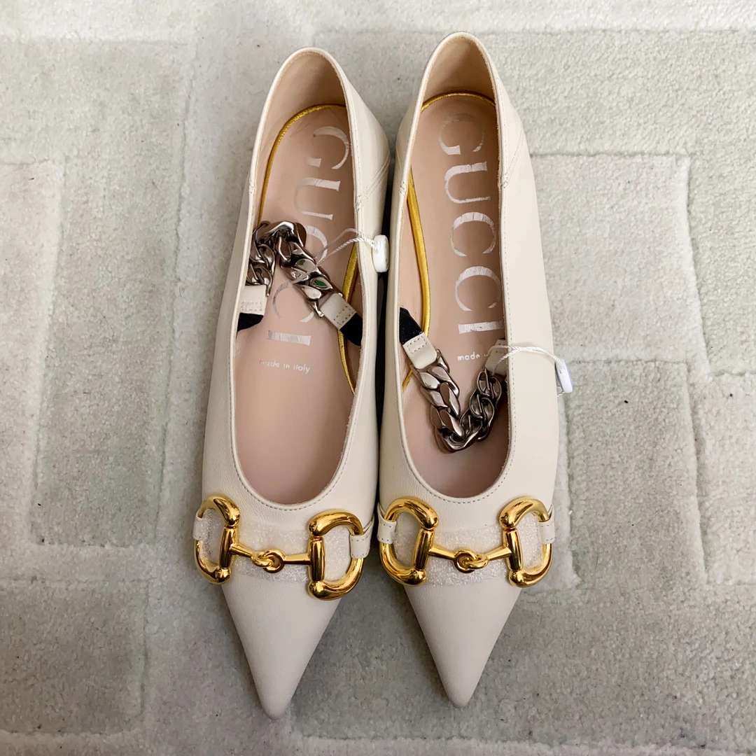 95新 GUCCI/古驰 麦殿/牛皮马衔扣平底鞋35码/240710CWHZS15