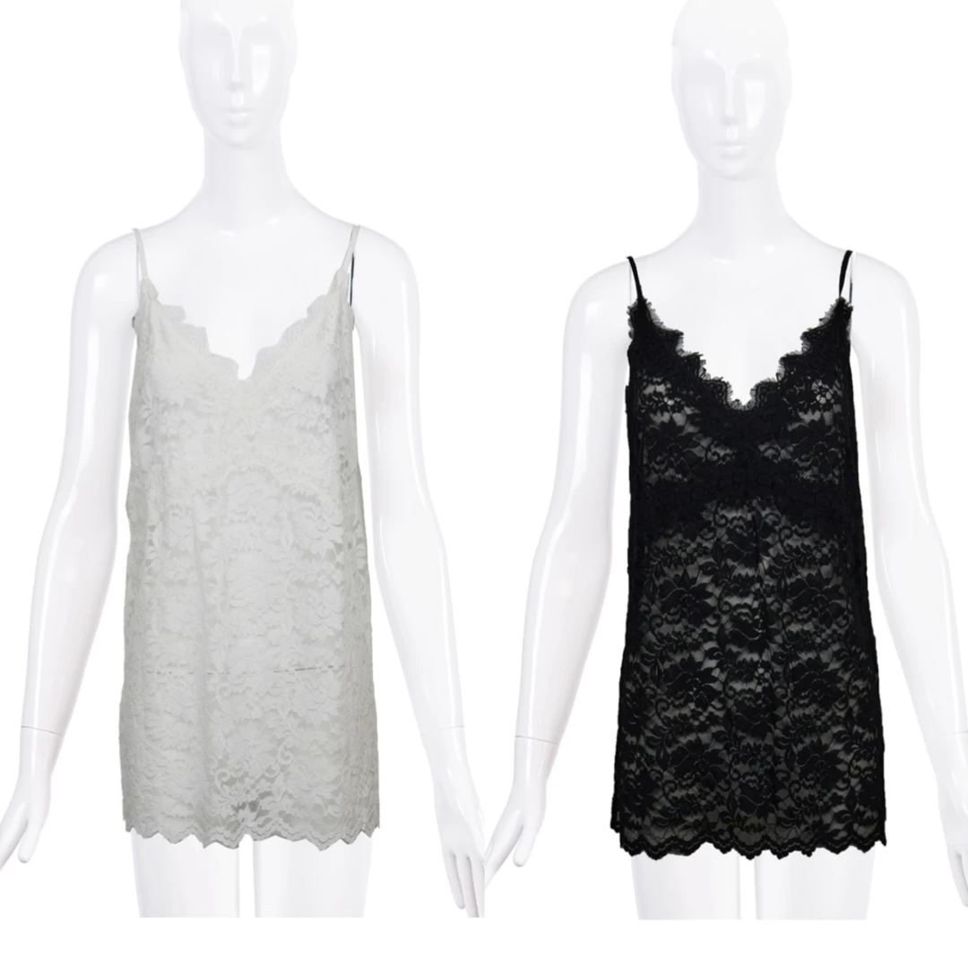 【店铺同款】LIVELY.YAN俪妍 微弹透气宽松直筒蕾丝吊带