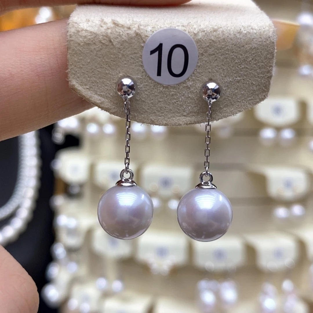 银S925镶嵌耳饰淡水珍珠