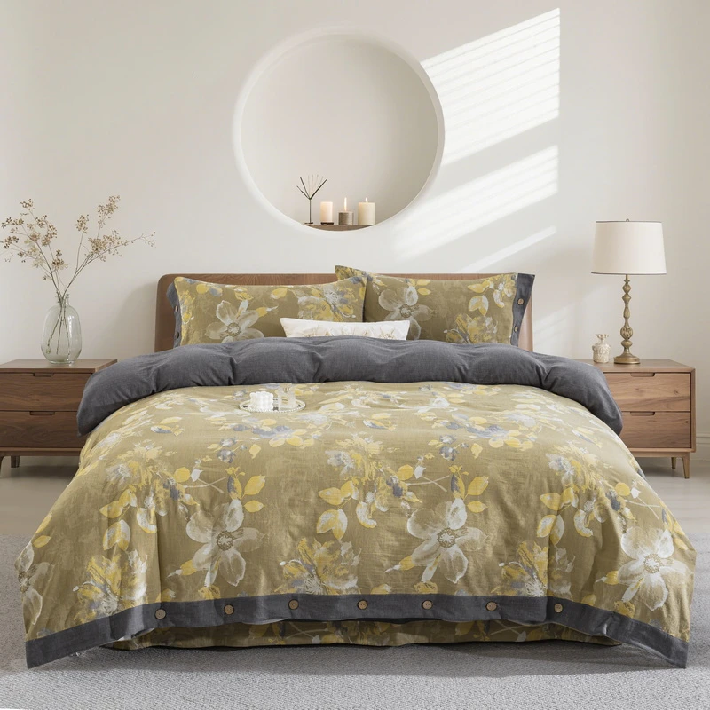 良品绘新款【念奴娇-辉煌】100%高支全棉加厚四件套A类母婴柔软保暖