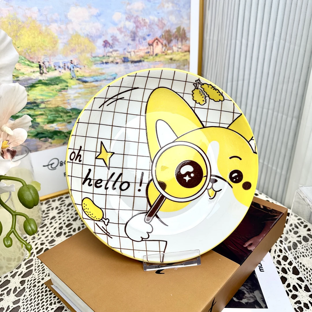 卡通8英寸深盘4个装釉下彩