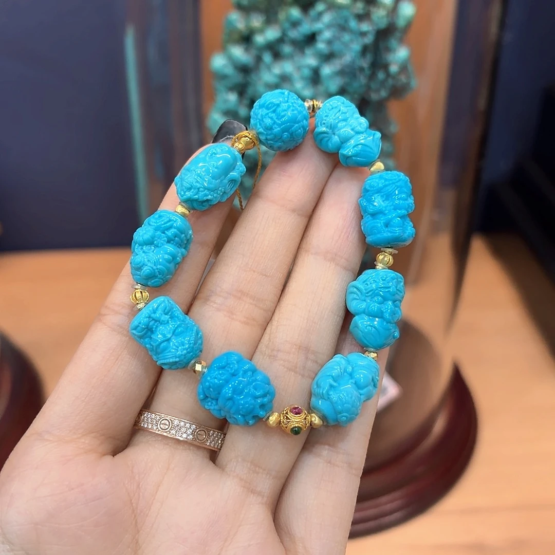 绿松石18K金镶嵌颈饰