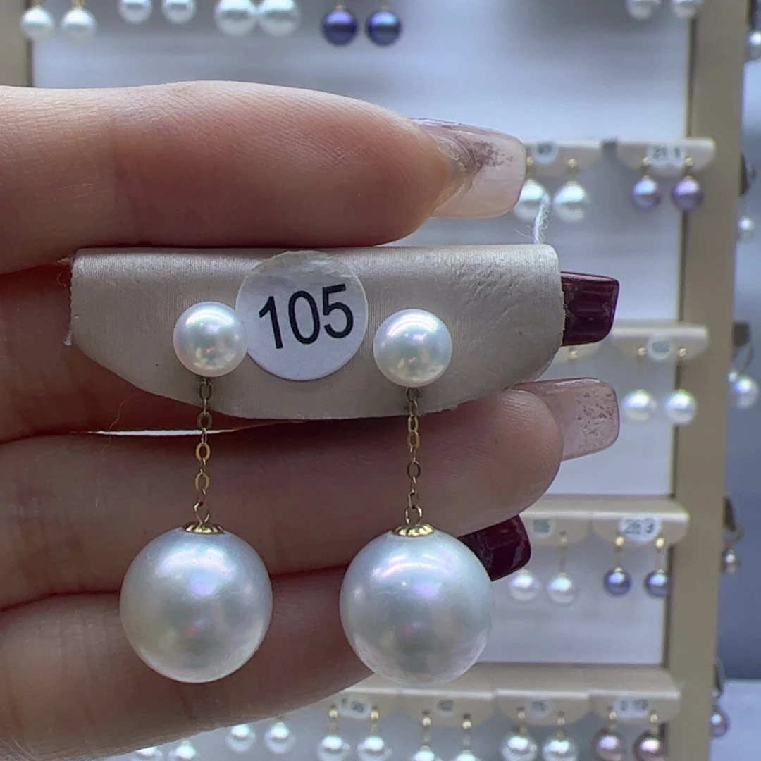 淡水珍珠耳饰18K金镶嵌
