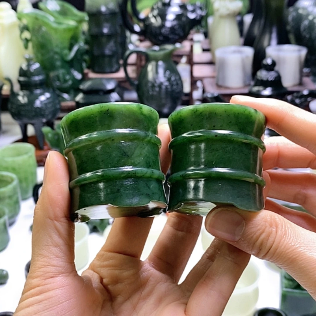 【闪购商品】和田玉摆件未镶嵌碧玉杯