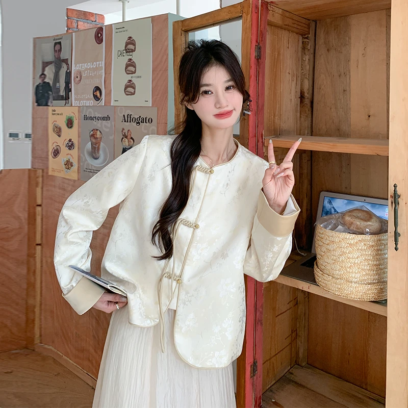 改良新中式国风外套女2025新款春秋小个子百搭禅意盘扣中国风上衣
