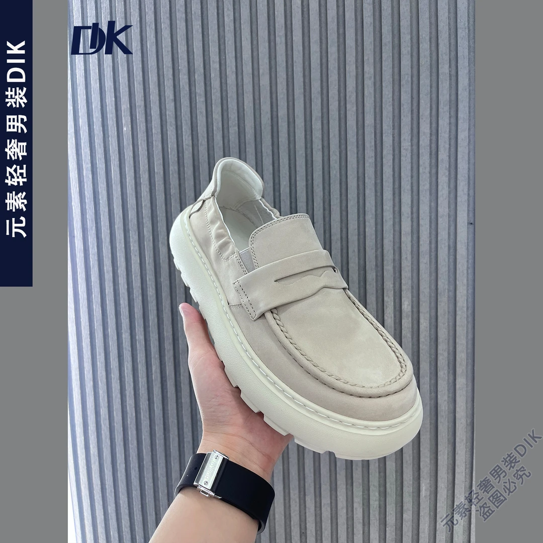 男士轻奢商务休闲皮鞋2025春款新款百搭低帮透气潮流QS6666-1