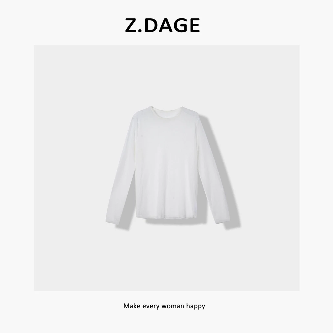Z.DAGE'月光烛台‘时尚极简慵懒感百搭薄款长袖T-246599