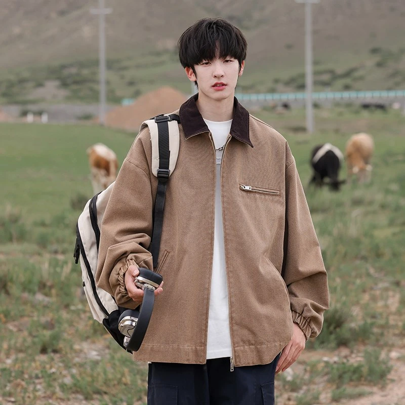复古日系外套休闲美式夹克秋季春秋ins情侣百搭潮男青少年潮流