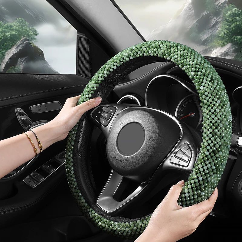 25款新款树脂玉夏季透气防滑吸汗清凉舒适通用汽车方向盘套