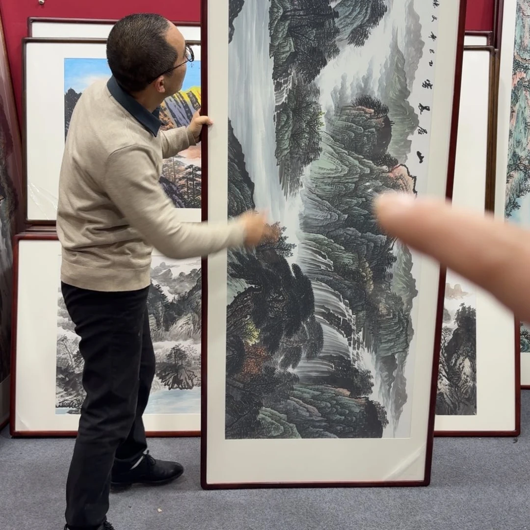 国画带框绘画210/80尺寸