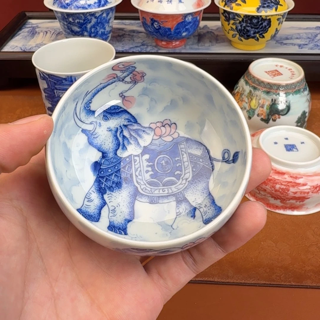 嘉***蹊瓷片景德镇瓷器手工手绘