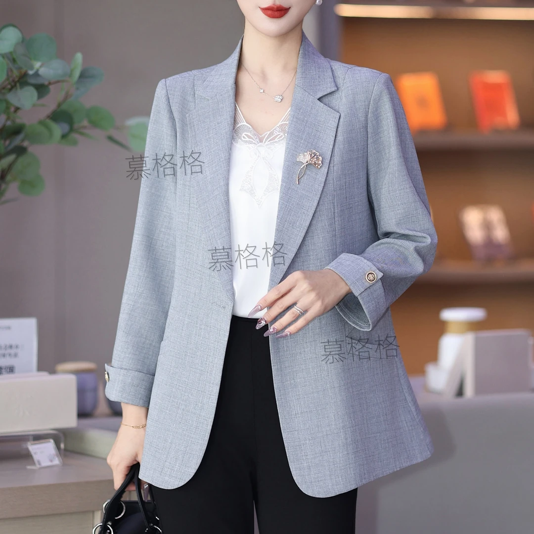慕格格｜818.爆款大码西服西装春秋外套遮肉中老年女装[衣长70]